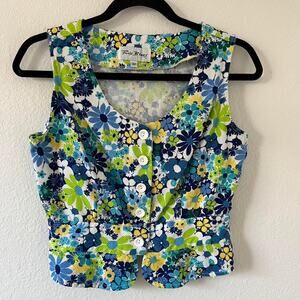 Vintage groovy floral button up